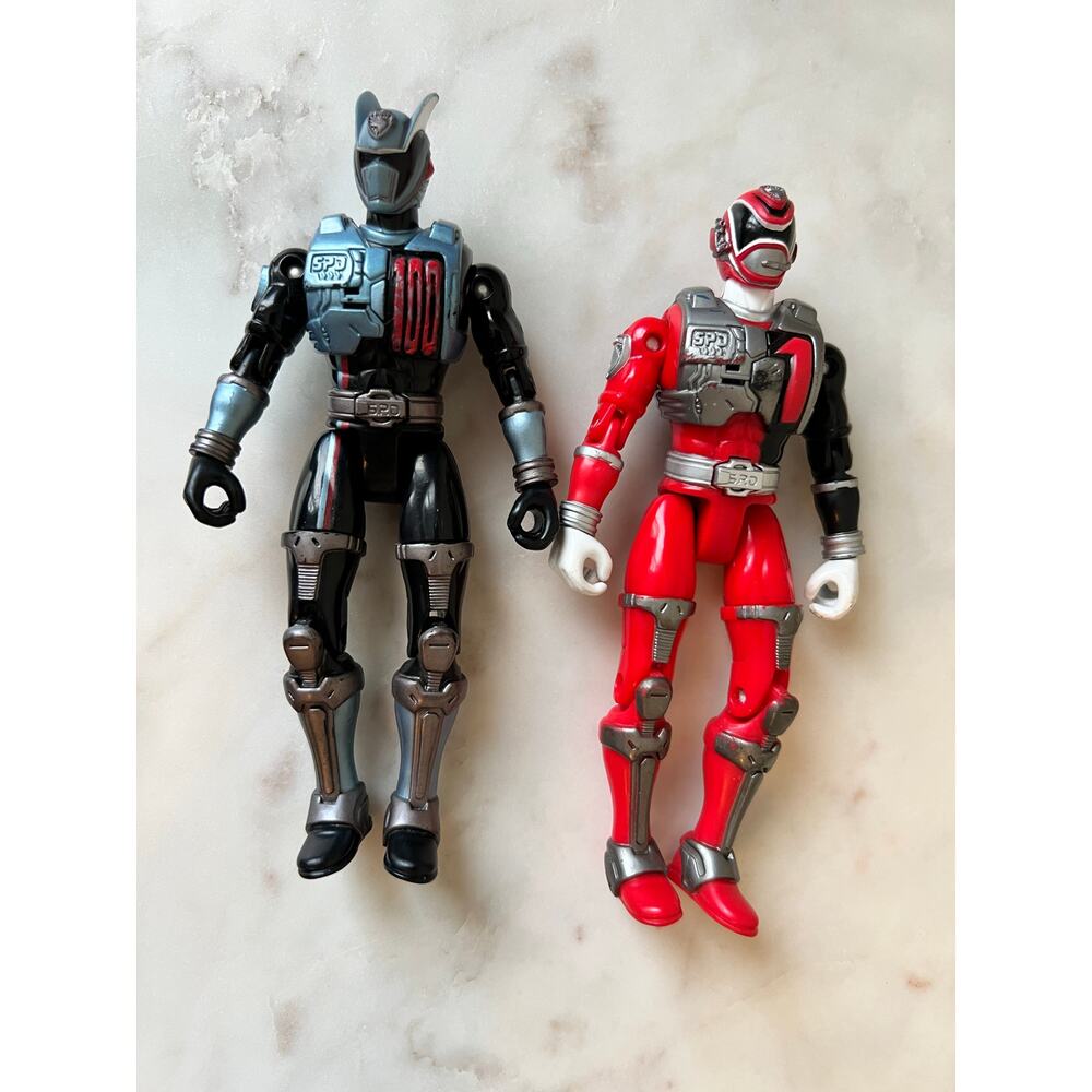 Power Rangers SPD Sound Patrol 5.5" Red Ranger Shadow Figure Bandai 2005 Works